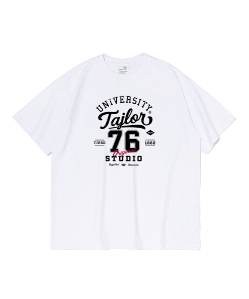 TAILOR STUDIO(テーラースタジオ)の「ユニバーシティ76グラフィックオーバーサイズ半袖Tシャツ(ホワイト)(Tシャツ/カットソー・レディース・その他・SMALL/MEDIUM/LARGE/X-LARGE/2XL)」の2枚目の写真