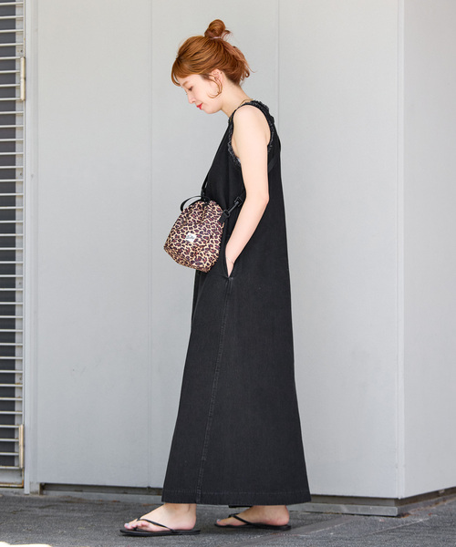 B.C STOCK(ベーセーストック)の「ウォッシャブル / DU JOUR / デュ ジュール JEAN TANK DRESS(ワンピース・レディース・ブラックミックス/ネイビー・FREE)」の4枚目の写真