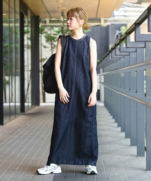 B.C STOCK(ベーセーストック)の「ウォッシャブル / DU JOUR / デュ ジュール JEAN TANK DRESS(ワンピース・レディース・ブラックミックス/ネイビー・FREE)」の6枚目の写真