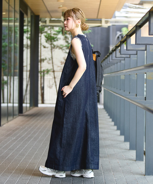 B.C STOCK(ベーセーストック)の「ウォッシャブル / DU JOUR / デュ ジュール JEAN TANK DRESS(ワンピース・レディース・ブラックミックス/ネイビー・FREE)」の7枚目の写真