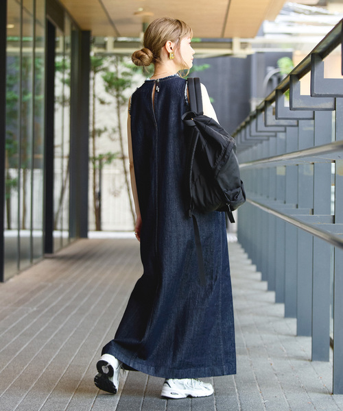 B.C STOCK(ベーセーストック)の「ウォッシャブル / DU JOUR / デュ ジュール JEAN TANK DRESS(ワンピース・レディース・ブラックミックス/ネイビー・FREE)」の8枚目の写真