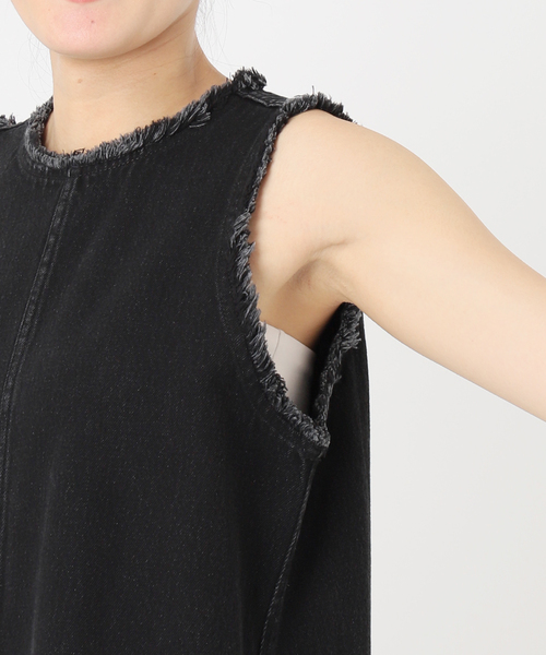 B.C STOCK(ベーセーストック)の「ウォッシャブル / DU JOUR / デュ ジュール JEAN TANK DRESS(ワンピース・レディース・ブラックミックス/ネイビー・FREE)」の14枚目の写真