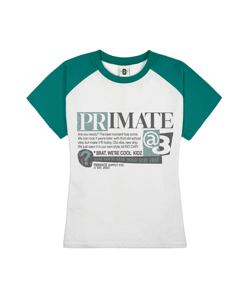 PRIMATE（プライメイト）の「PROBLEM レディース スリムフィットラグラン半袖Tシャツ 5 COLORS（Tシャツ/カットソー・レディース・ブラック/ワイン/ネイビー/グリーン/ミックスグレー・FREE）」の3枚目の写真