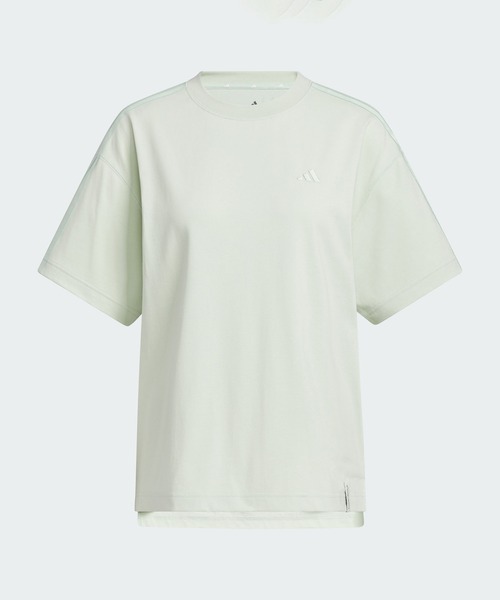 adidas(アディダス)の「エッセンシャルズ プラス スリーストライプス ルーズフィット半袖Tシャツ / アディダス adidas(Tシャツ/カットソー・レディース・グリーン・XX-LARGE/LARGE/X-SMALL/X-LARGE/MEDIUM/SMALL)」の6枚目の写真