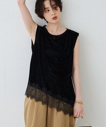 Rouge vif Anna（ルージュヴィフアンナ）の「シアーベロアノースリーブヘムレースカットソー（Tシャツ/カットソー）」