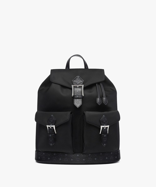 MCM(エムシーエム)の「Aren ドローストリング バックパック - ECONYL&レザー(ショルダーバッグ・レディース・ブラック・ONE SIZE)」の1枚目の写真