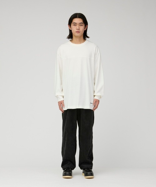 Snow Peak(スノーピーク)の「Snow Peak / Stain Repellent L/S Pullover 防汚長袖Tシャツ プルオーバー(Tシャツ/カットソー・メンズ・ブラック/オフホワイト・S/L/M)」の3枚目の写真