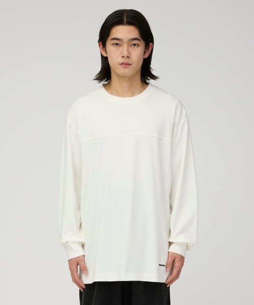 Snow Peak(スノーピーク)の「Snow Peak / Stain Repellent L/S Pullover 防汚長袖Tシャツ プルオーバー(Tシャツ/カットソー・メンズ・ブラック/オフホワイト・S/L/M)」の6枚目の写真