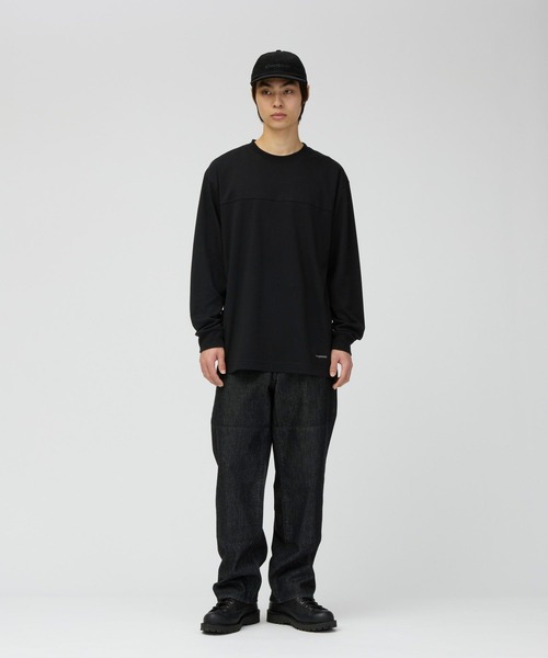 Snow Peak(スノーピーク)の「Snow Peak / Stain Repellent L/S Pullover 防汚長袖Tシャツ プルオーバー(Tシャツ/カットソー・メンズ・ブラック/オフホワイト・S/L/M)」の4枚目の写真