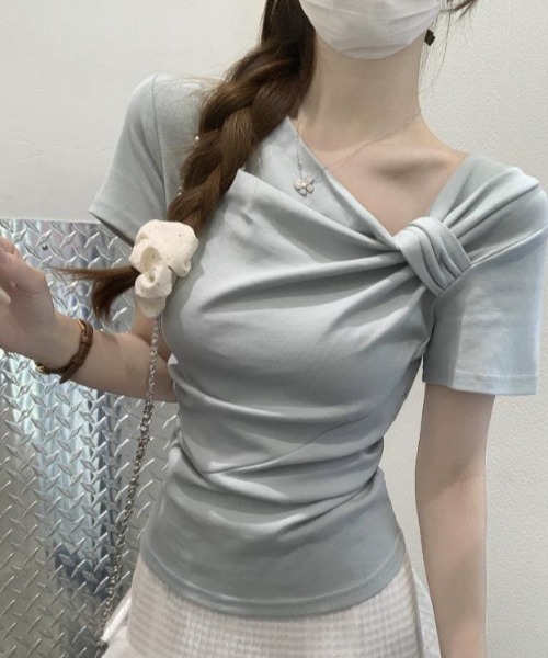 semplice（センプリチェ）の「Ｔシャツ【韓国ファッション】（Tシャツ/カットソー・レディース・ホワイト/ピンク/ブルー・F）」の10枚目の写真