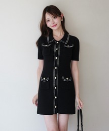【WEB限定カラーあり】E.M ATELIER.KNIT MINI DRESS