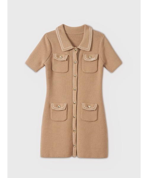 EIMY ISTOIRE（エイミーイストワール）の「【WEB限定カラーあり】E.M ATELIER.KNIT MINI DRESS（ワンピース・レディース・ホワイト/ブラック/ベージュ・FREE）」の11枚目の写真