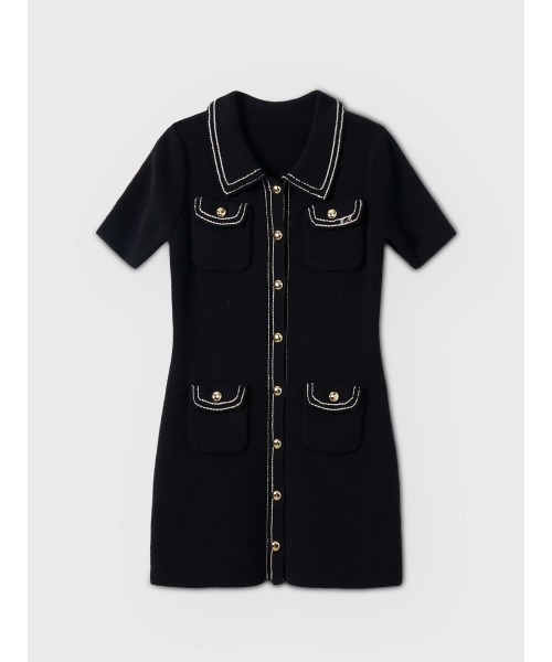 EIMY ISTOIRE（エイミーイストワール）の「【WEB限定カラーあり】E.M ATELIER.KNIT MINI DRESS（ワンピース・レディース・ホワイト/ブラック/ベージュ・FREE）」の10枚目の写真