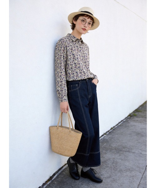 Sew loop(ソーループ)の「綿100%花柄プリント長袖ブラウス(シャツ/ブラウス・レディース・ベージュ系その他・M/L)」の10枚目の写真