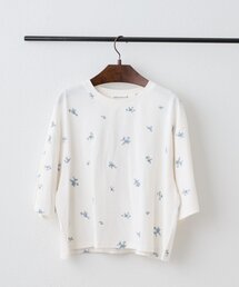 お花&ハート総刺繍T