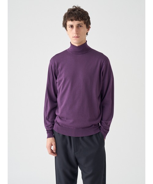JOHN SMEDLEY(ジョンスメドレー)の「タートルネック長袖ニットプルオーバー(ニット/セーター・メンズ・パープル・M)」の1枚目の写真