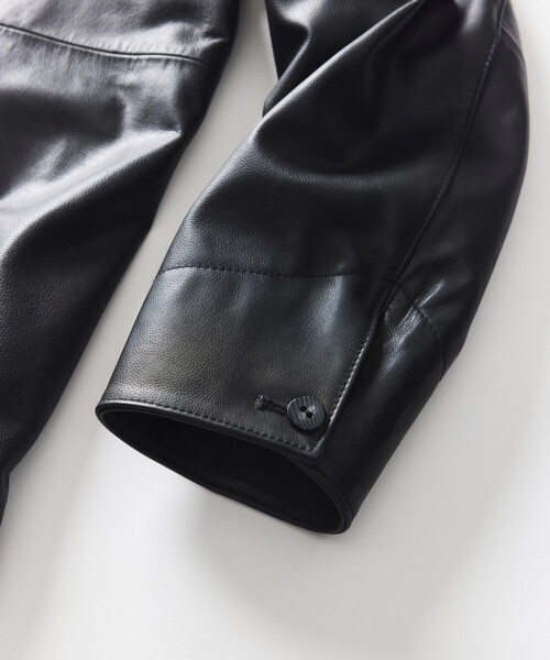 FREAK'S STORE(フリークスストア)の「カーフレザー カーコート/ハーフコート(ブルゾン・メンズ・ブラック・SMALL/MEDIUM/LARGE)」の5枚目の写真