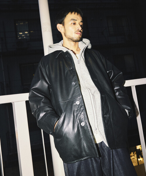 FREAK'S STORE(フリークスストア)の「カーフレザー カーコート/ハーフコート(ブルゾン・メンズ・ブラック・SMALL/MEDIUM/LARGE)」の14枚目の写真