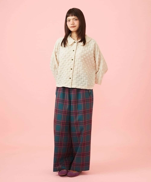 Jocomomola(ホコモモラ)の「Repetir チェック柄ワイドパンツ(その他パンツ・レディース・ブルー/オレンジ系その他・40)」の20枚目の写真