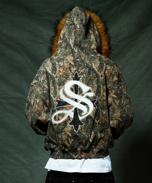 SUPPLIER(サプライヤー)の「ジップフーディ|Tree Camo Faux Fur Cross Zip Hoodie|SUPPLIER(パーカー・メンズ・ブラウン系カモフラージュ・MEDIUM/LARGE/X-LARGE/SMALL)」の10枚目の写真