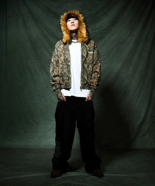 SUPPLIER(サプライヤー)の「ジップフーディ|Tree Camo Faux Fur Cross Zip Hoodie|SUPPLIER(パーカー・メンズ・ブラウン系カモフラージュ・MEDIUM/LARGE/X-LARGE/SMALL)」の12枚目の写真