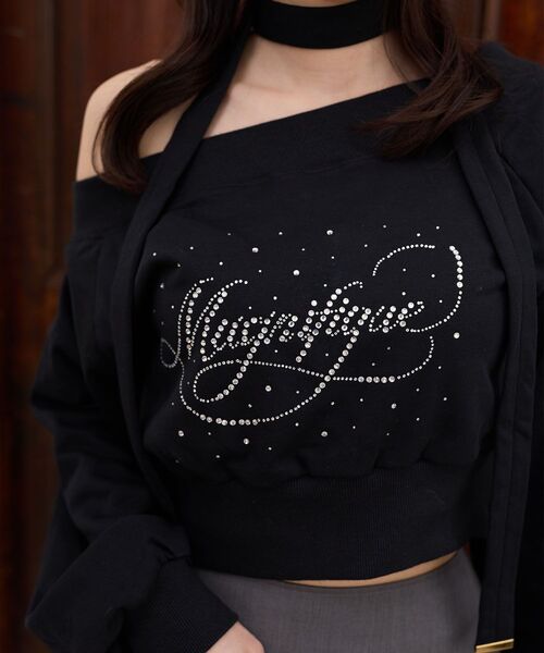 MAJESTIC LEGON(マジェスティックレゴン)の「キラキラロゴオフショルスウェット(スウェット・レディース・オフホワイト/グレー/ブラック・MEDIUM)」の20枚目の写真