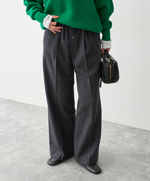 Spick & Span(スピックアンドスパン)の「《手洗い可 / 》ウォッシャブルツイードイージーパンツ(その他パンツ・レディース・アイボリー/ベージュ/チャコールグレー・38/36)」の1枚目の写真