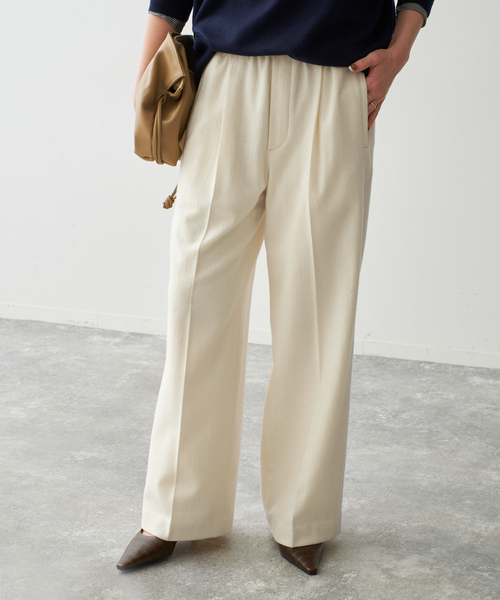 Spick & Span(スピックアンドスパン)の「《手洗い可 / 》ウォッシャブルツイードイージーパンツ(その他パンツ・レディース・アイボリー/ベージュ/チャコールグレー・38/36)」の2枚目の写真