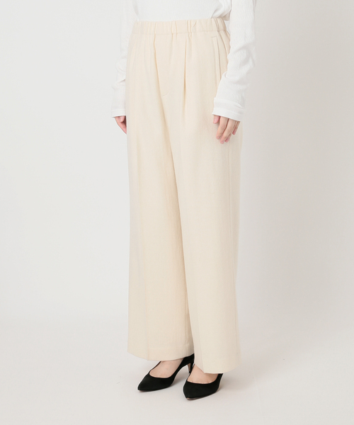 Spick & Span(スピックアンドスパン)の「《手洗い可 / 》ウォッシャブルツイードイージーパンツ(その他パンツ・レディース・アイボリー/ベージュ/チャコールグレー・38/36)」の4枚目の写真