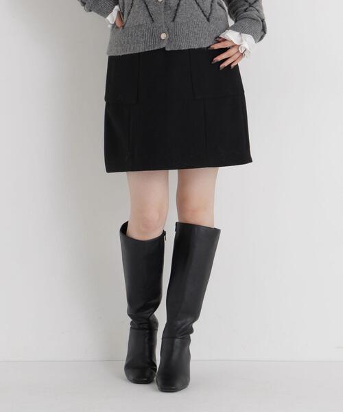 NATURAL BEAUTY BASIC(ナチュラルビューティーベーシック)の「〈ちょうどいい服〉大人がはけるミニスカート(スカート・レディース・グレー系その他/ブラック/ベージュ・SMALL/MEDIUM)」の2枚目の写真