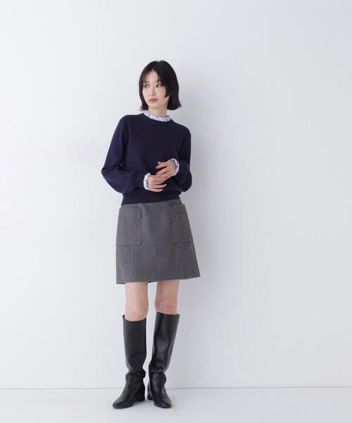 NATURAL BEAUTY BASIC(ナチュラルビューティーベーシック)の「〈ちょうどいい服〉大人がはけるミニスカート(スカート・レディース・グレー系その他/ブラック/ベージュ・SMALL/MEDIUM)」の15枚目の写真