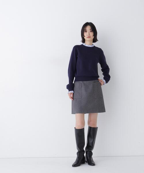 NATURAL BEAUTY BASIC(ナチュラルビューティーベーシック)の「〈ちょうどいい服〉大人がはけるミニスカート(スカート・レディース・グレー系その他/ブラック/ベージュ・SMALL/MEDIUM)」の21枚目の写真