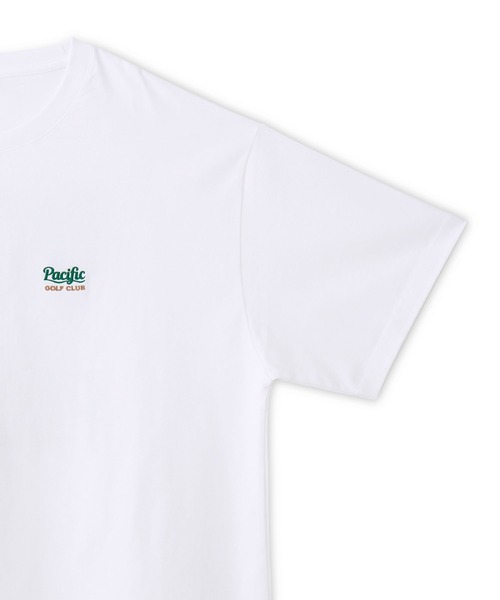 Pacific GOLF CLUB(パシフィックゴルフクラブ)の「TRIPLE PACIFIC LOGO T-SHIRT(Tシャツ/カットソー・メンズ・ホワイト/チャコールグレー/パープル・M/L/XL)」の6枚目の写真