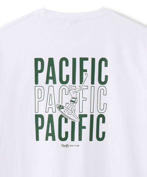 Pacific GOLF CLUB(パシフィックゴルフクラブ)の「TRIPLE PACIFIC LOGO T-SHIRT(Tシャツ/カットソー・メンズ・ホワイト/チャコールグレー/パープル・M/L/XL)」の8枚目の写真