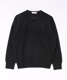 AMOMENTO RACOON V-NECK KNIT