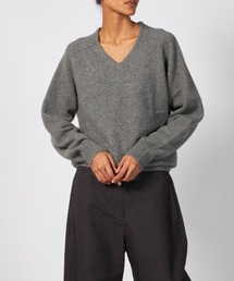 AMOMENTO RACOON V-NECK KNIT