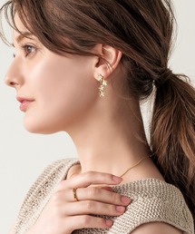 Cream dot.（クリームドット）の「【金属アレルギー対応】繊細に煌めくパヴェ×メタルフラワーのピアス（ピアス（両耳用））」