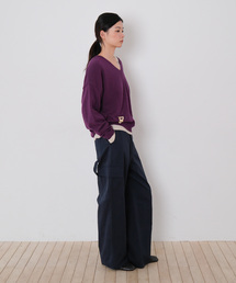 Cotton tail pants (NAVY)