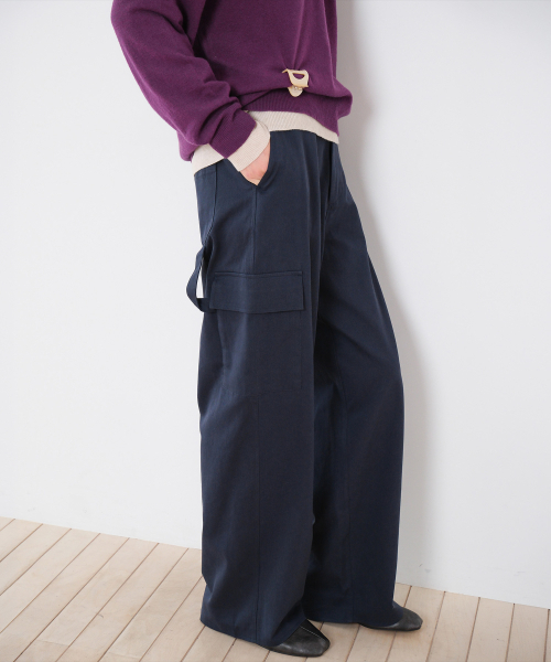 MOUI（モウイ）の「Cotton tail pants (NAVY)（その他パンツ・レディース・ネイビー・FREE）」の4枚目の写真