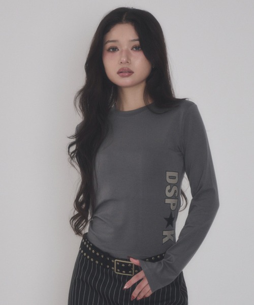 dispark(ディスパーク)の「DISPARK/【26年秋冬新作】バックレースサイドロゴトップ(Tシャツ/カットソー・レディース・ブラック/ブラウン・FREE)」の1枚目の写真
