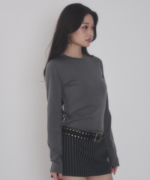 dispark(ディスパーク)の「DISPARK/【26年秋冬新作】バックレースサイドロゴトップ(Tシャツ/カットソー・レディース・ブラック/ブラウン・FREE)」の14枚目の写真