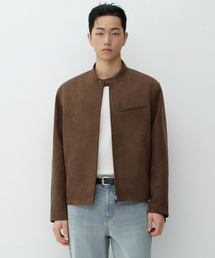 シンセティックスエードレーサージャケット[ライトブラウン]