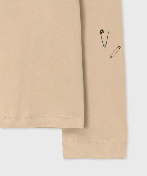 Paul Smith(ポールスミス)の「ウィメンズ "Safty Pins" 長袖Tシャツ / 265229 227V(Tシャツ/カットソー・レディース・ライトベージュ/グレイッシュブルー・MEDIUM)」の16枚目の写真