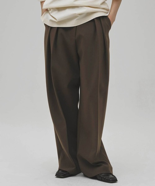 TODAYFUL（トゥデイフル）の「[TODAYFUL/トゥデイフル]Bonding Wide Trousers/ボンディングワイドトラウザーズ/スラックス/ワイドパンツ（スラックス・レディース・ダークグレー/ブラック/カーキ・36/38）」の3枚目の写真