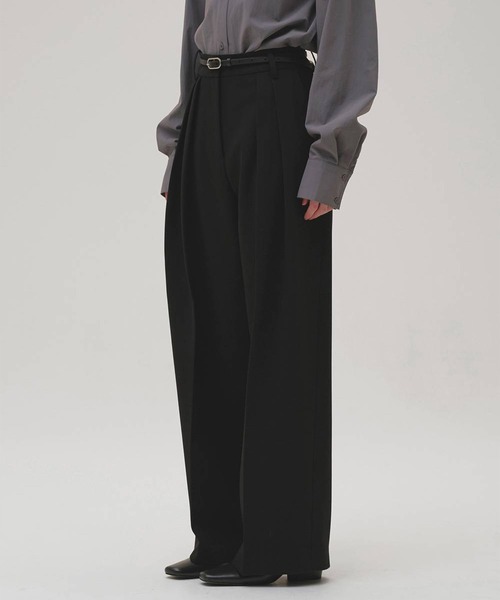 TODAYFUL（トゥデイフル）の「[TODAYFUL/トゥデイフル]Bonding Wide Trousers/ボンディングワイドトラウザーズ/スラックス/ワイドパンツ（スラックス・レディース・ダークグレー/ブラック/カーキ・36/38）」の2枚目の写真