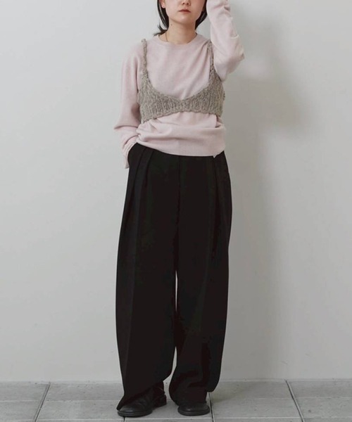 TODAYFUL（トゥデイフル）の「[TODAYFUL/トゥデイフル]Bonding Wide Trousers/ボンディングワイドトラウザーズ/スラックス/ワイドパンツ（スラックス・レディース・ダークグレー/ブラック/カーキ・36/38）」の16枚目の写真