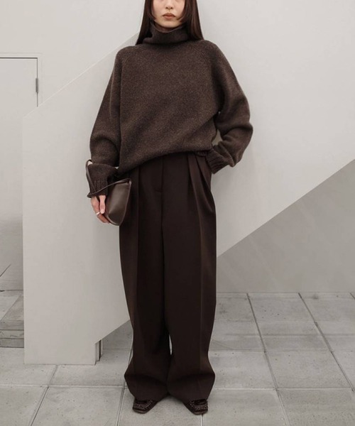 TODAYFUL（トゥデイフル）の「[TODAYFUL/トゥデイフル]Bonding Wide Trousers/ボンディングワイドトラウザーズ/スラックス/ワイドパンツ（スラックス・レディース・ダークグレー/ブラック/カーキ・36/38）」の20枚目の写真