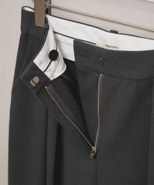 TODAYFUL（トゥデイフル）の「[TODAYFUL/トゥデイフル]Bonding Wide Trousers/ボンディングワイドトラウザーズ/スラックス/ワイドパンツ（スラックス・レディース・ダークグレー/ブラック/カーキ・36/38）」の10枚目の写真