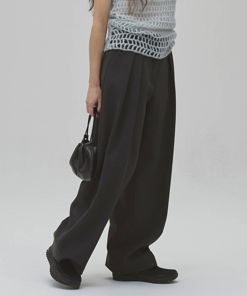 TODAYFUL（トゥデイフル）の「[TODAYFUL/トゥデイフル]Bonding Wide Trousers/ボンディングワイドトラウザーズ/スラックス/ワイドパンツ（スラックス・レディース・ダークグレー/ブラック/カーキ・36/38）」の4枚目の写真