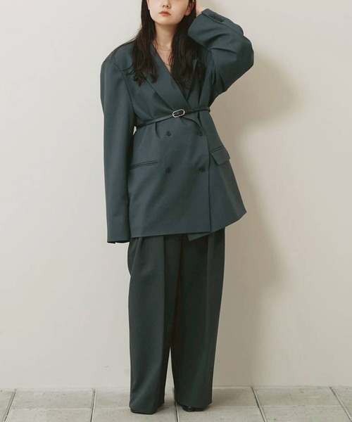 TODAYFUL（トゥデイフル）の「[TODAYFUL/トゥデイフル]Bonding Wide Trousers/ボンディングワイドトラウザーズ/スラックス/ワイドパンツ（スラックス・レディース・ダークグレー/ブラック/カーキ・36/38）」の5枚目の写真